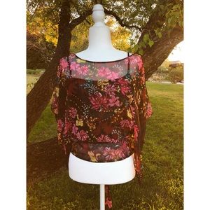 🌊I.N.C. Floral Sheer Top